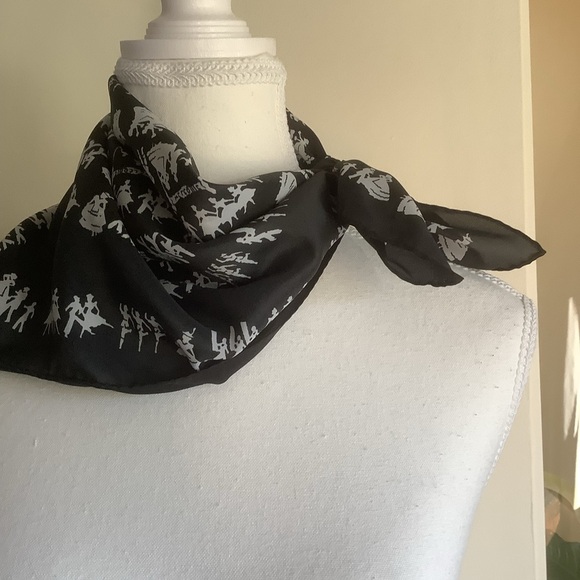 Two Black and White Print 21” Square Scarves - Picture 9 of 13